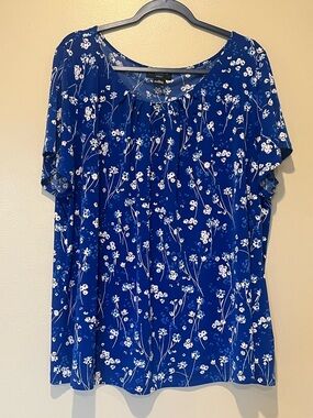 Liz Claiborne Floral Short Sleeve Blouse
